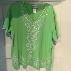 Alfred Dunner Top Lime Green